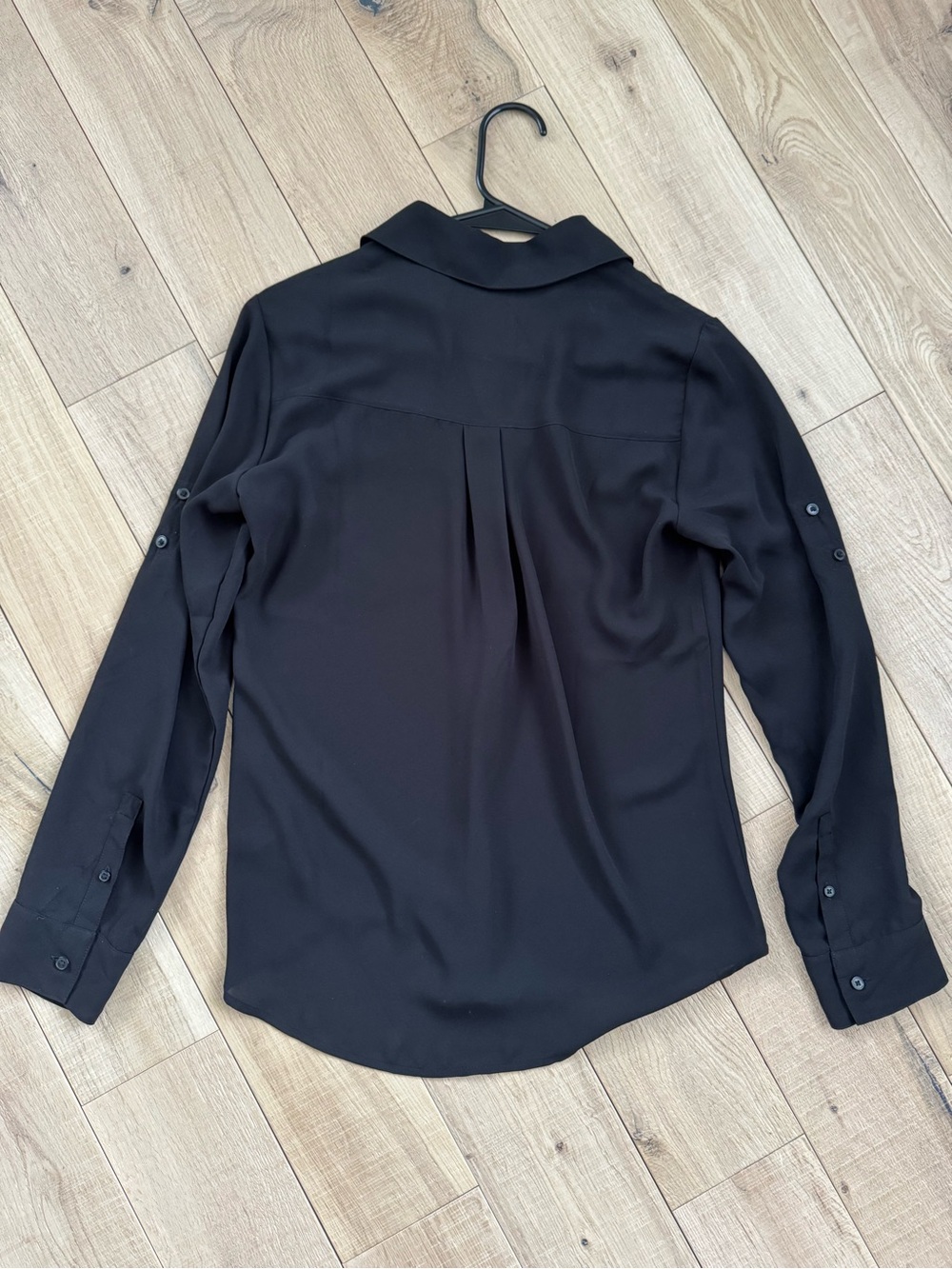 Express Portofino Black Button-Front Shirt with Chest Pockets - Picture 3 of 3